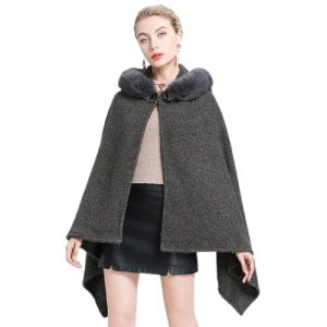 cape poncho capuche femme élégante
