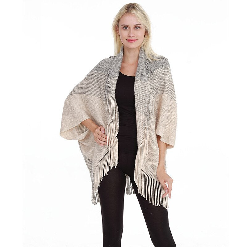 châle poncho acrylique