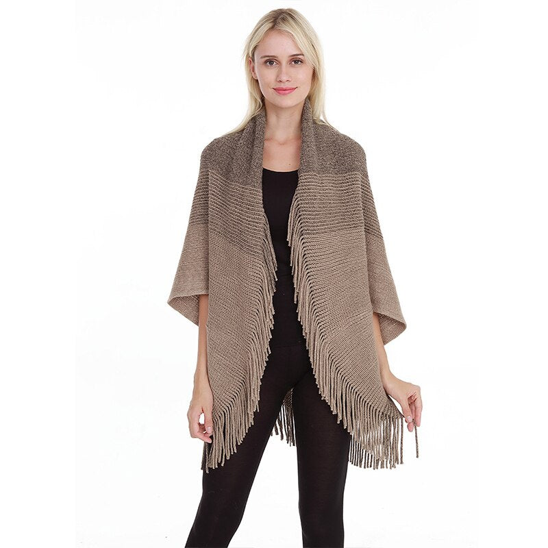 châle poncho rétro