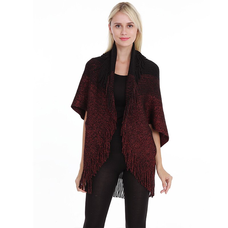 châle poncho multicolore