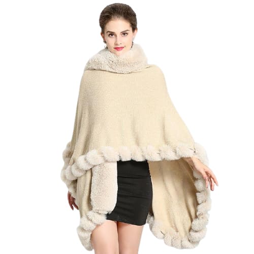 poncho de mode à fourrure