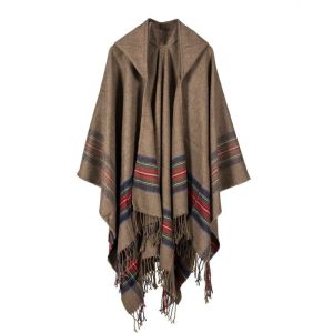 poncho à capuche femme