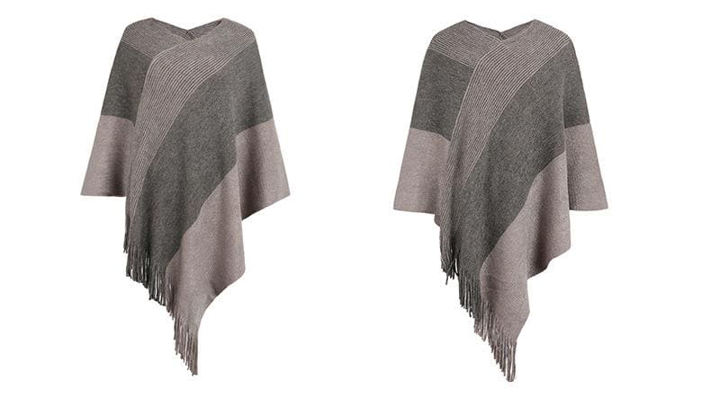 poncho encolure dégagée