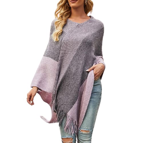 poncho élégant à franges