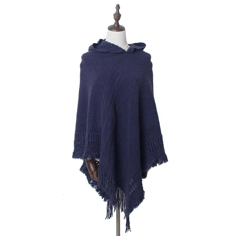 poncho d'hiver capuche