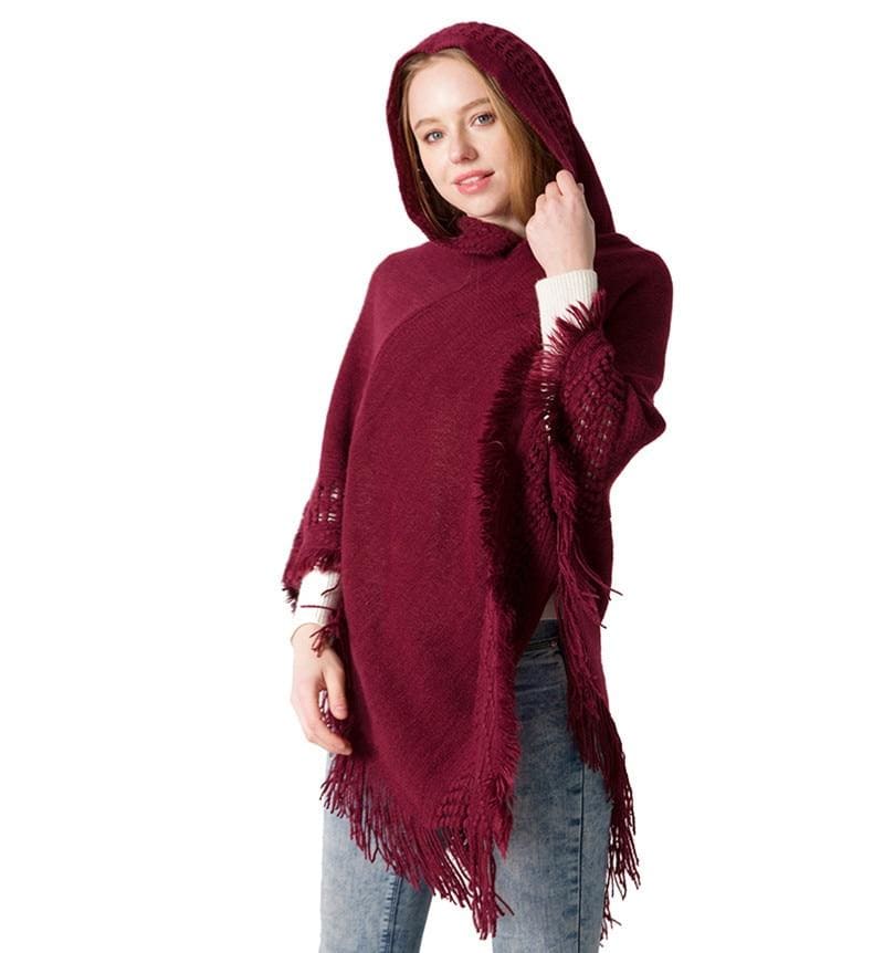 poncho chaud avec capuche