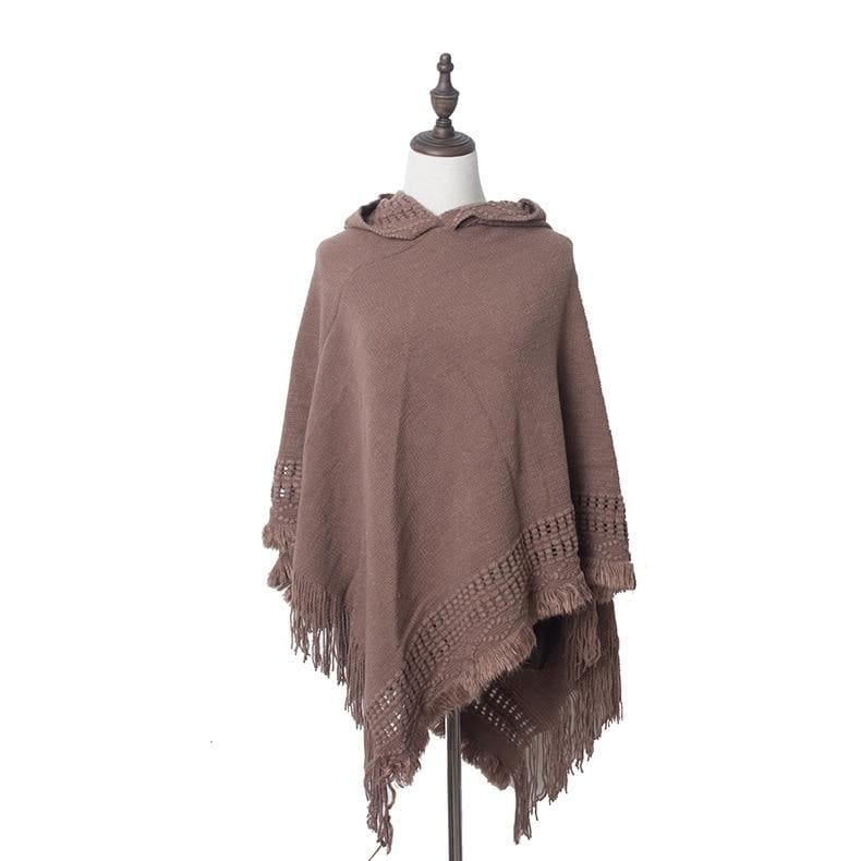 poncho acrylique capuche