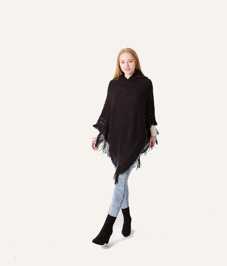 poncho dame capuche