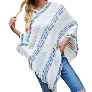 poncho blanc élégant