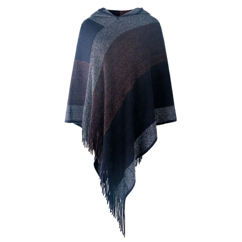 poncho à capuche tendance