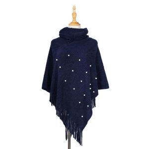 poncho col boule élégant