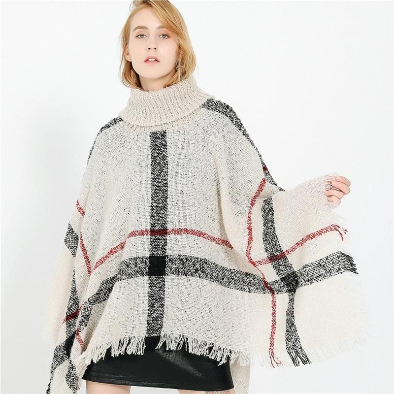 poncho col roulé