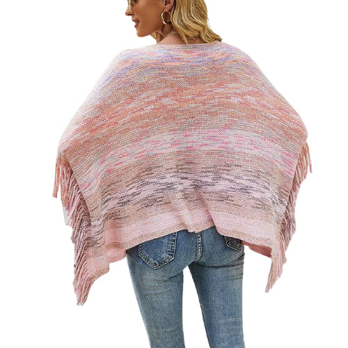 poncho court acrylique femme