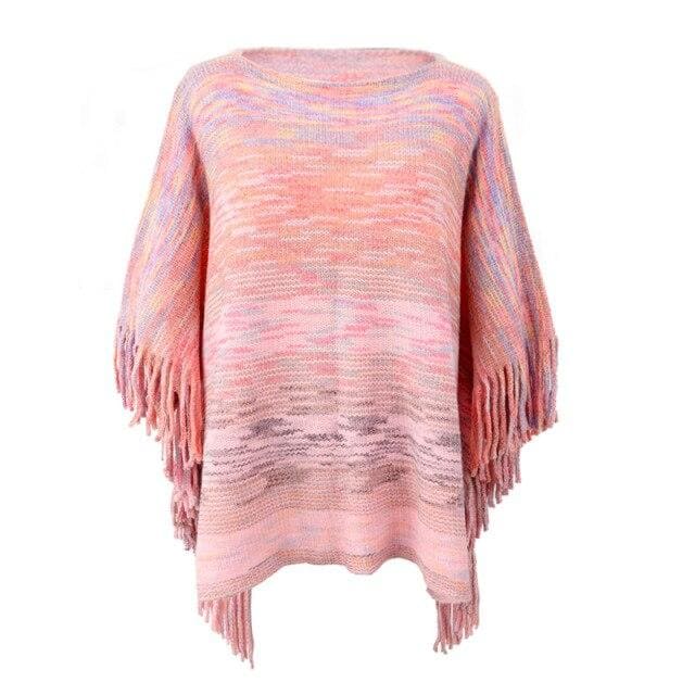 poncho femme encolure bateau