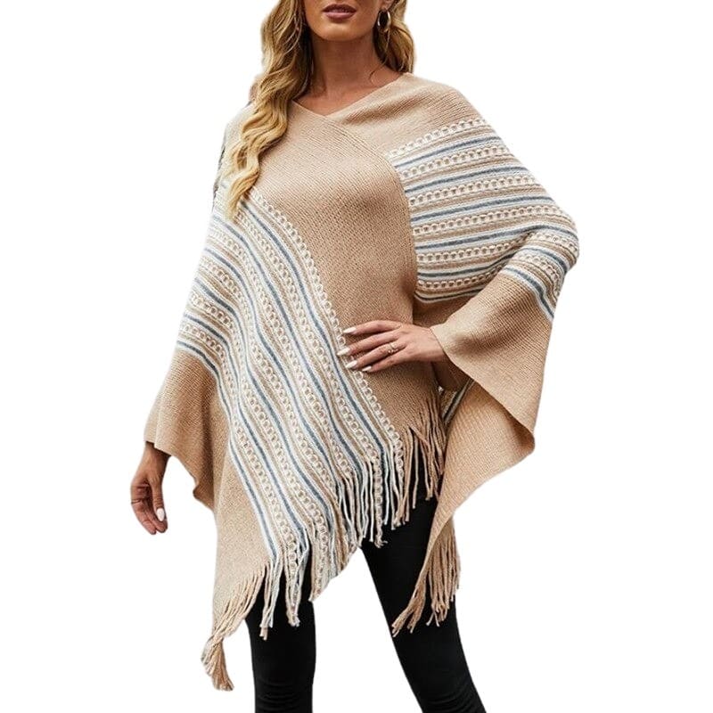 poncho avec col en V