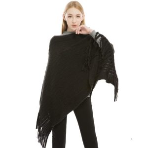 poncho noir moderne