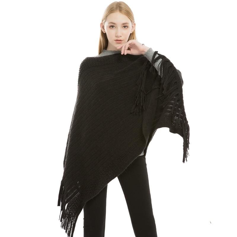 poncho noir moderne