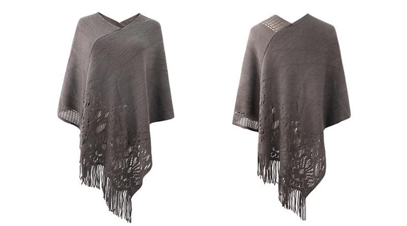 poncho avec finition à franges