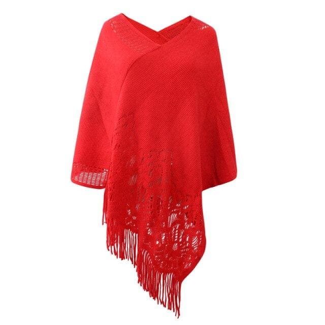 poncho multicolore femme