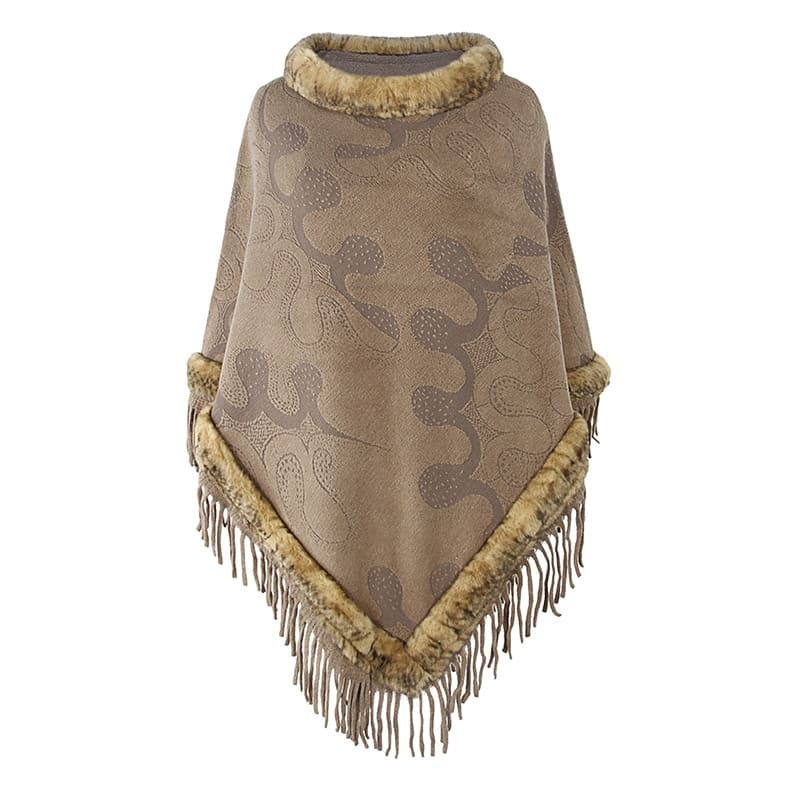 poncho tendance avec franges