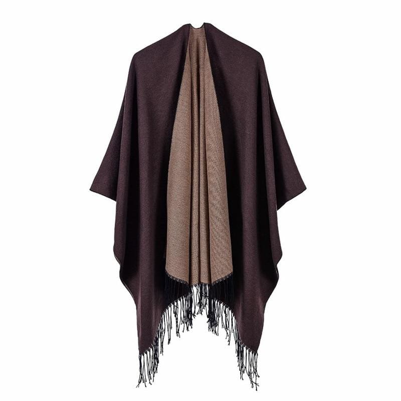 poncho en acrylique et polyester