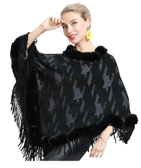 poncho hiver multicolore
