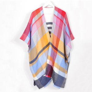 poncho multicolore femme