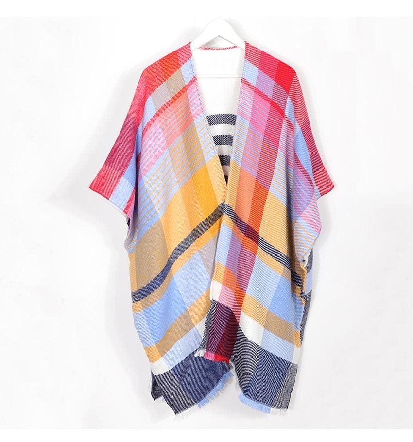 poncho multicolore femme