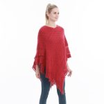 Poncho rouge élégant