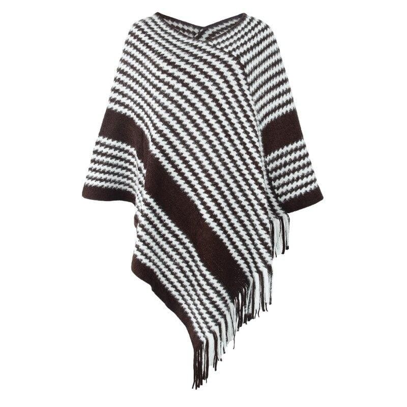 poncho frangé femme
